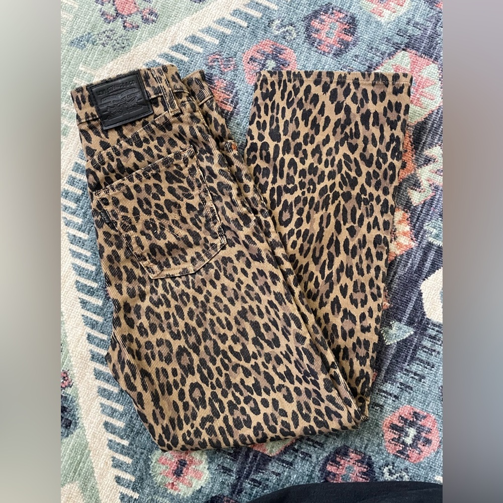 Levi’s Corduroy Leopard Ribcage Straight Pants